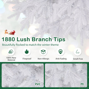 7 FT Artificial Xmas Tree with 1880 PE PVC Branch Tips for Party and Carnival view 7