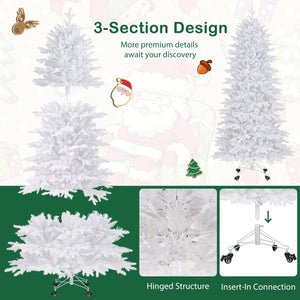 7 FT Artificial Xmas Tree with 1880 PE PVC Branch Tips for Party and Carnival view 8
