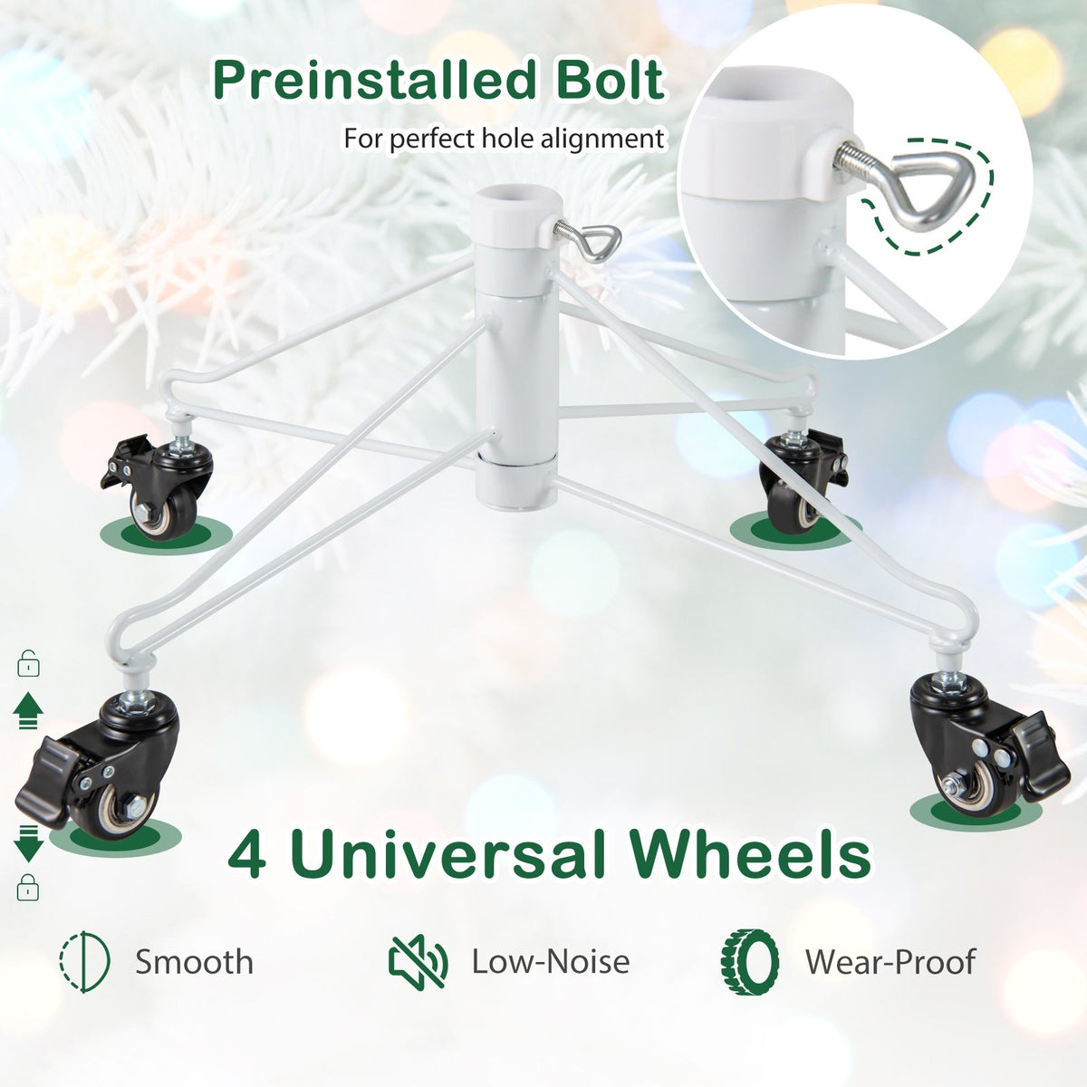 7 FT Artificial Xmas Tree with 1880 PE PVC Branch Tips for Party and Carnival view 9