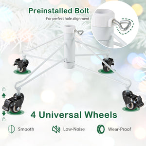 7 FT Artificial Xmas Tree with 1880 PE PVC Branch Tips for Party and Carnival view 9