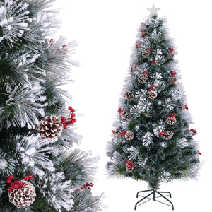 7 FT Flocked Christmas Tree with 8 Lighting Modes view 4