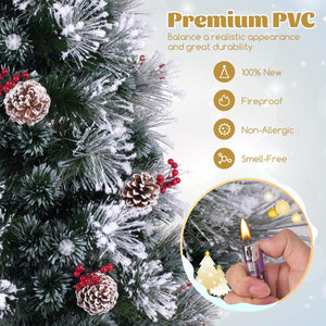 7 FT Flocked Christmas Tree with 8 Lighting Modes view 6