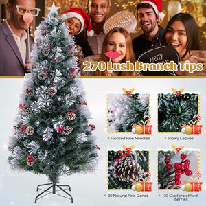 7 FT Flocked Christmas Tree with 8 Lighting Modes view 8