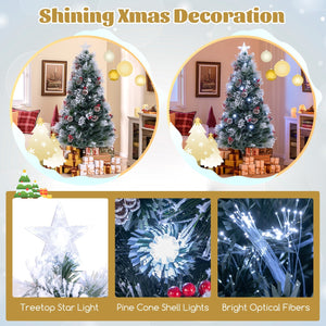 7 FT Flocked Christmas Tree with 8 Lighting Modes view 9