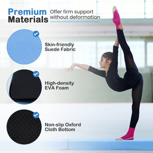 7 FT Folding Balance Beam with Removable Suede Cover and Non-slip Bottom-Navy view 6