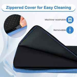7 FT Folding Balance Beam with Removable Suede Cover and Non-slip Bottom-Navy view 8
