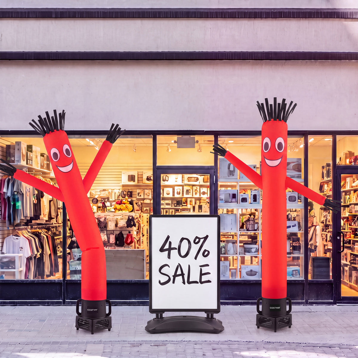 7 FT Inflatable Tube Man with Blower for Outdoor Business Promotion Store-Black view 3