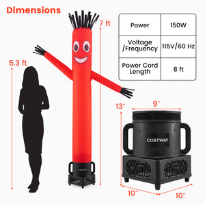 7 FT Inflatable Tube Man with Blower for Outdoor Business Promotion Store-Black view 4