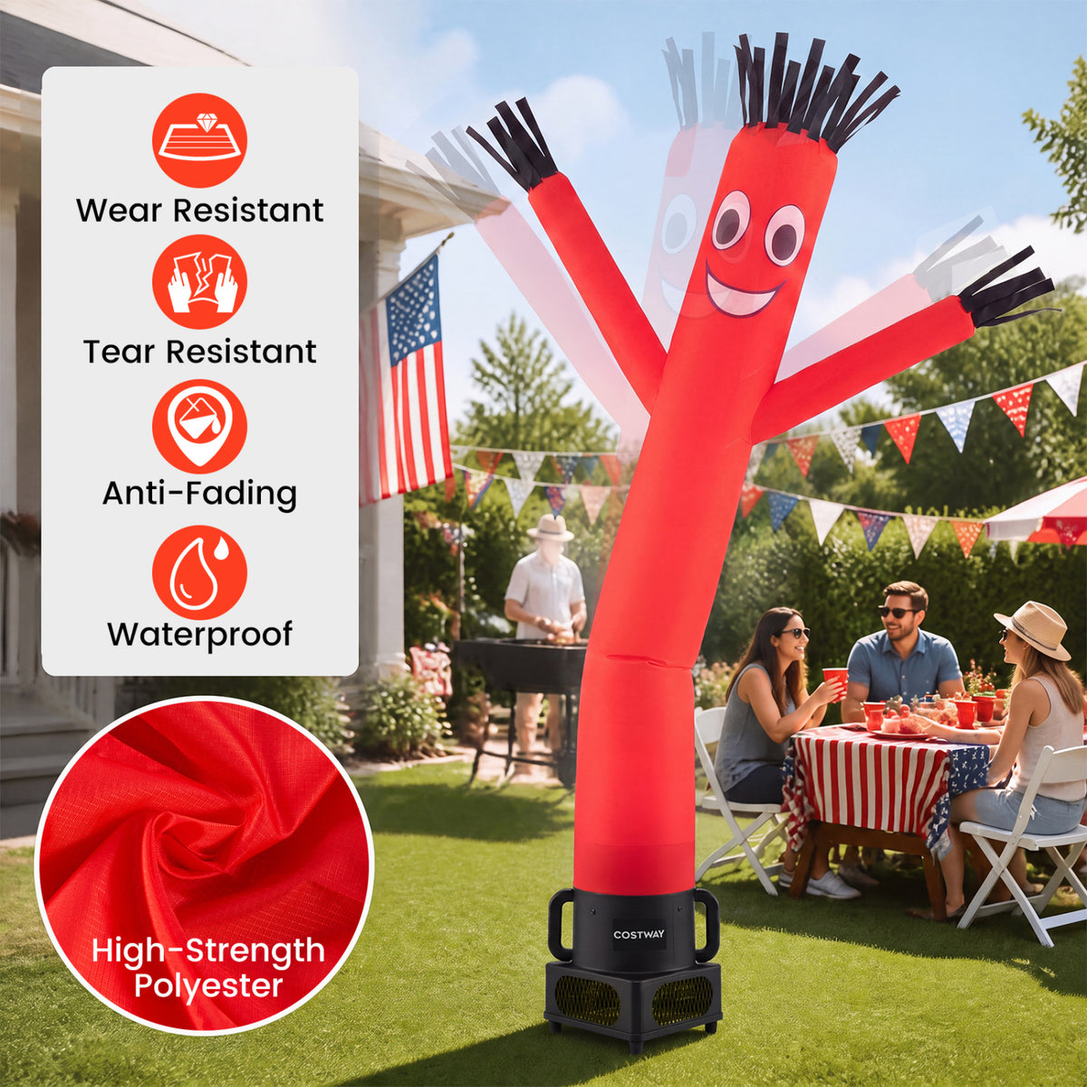 7 FT Inflatable Tube Man with Blower for Outdoor Business Promotion Store-Black view 7