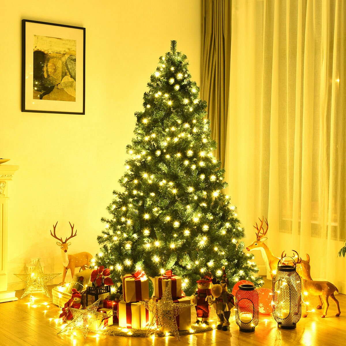 7 Feet PVC Artificial Christmas Tree with LED Lights-7 ft view 2