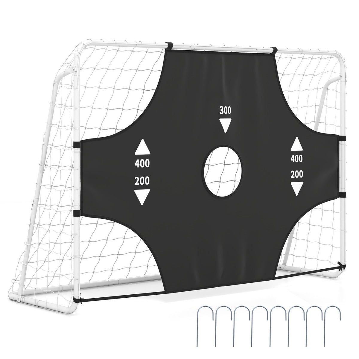 7 ft x 5 ft Soccer Goal Set for Backyard 2-in-1 Football Net with Removable Target Cloth