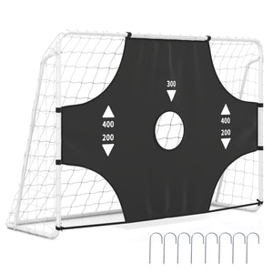 7 ft x 5 ft Soccer Goal Set for Backyard 2-in-1 Football Net with Removable Target Cloth