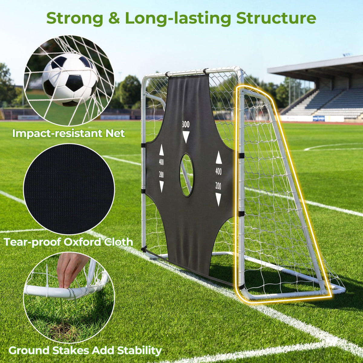 7 ft x 5 ft Soccer Goal Set for Backyard 2-in-1 Football Net with Removable Target Cloth view 7