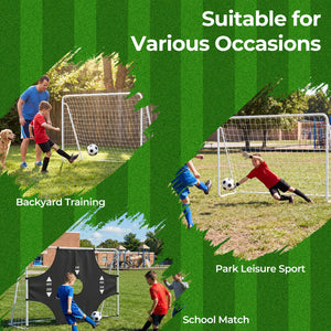 7 ft x 5 ft Soccer Goal Set for Backyard 2-in-1 Football Net with Removable Target Cloth view 9
