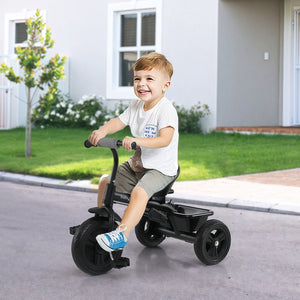 7-in-1 Baby Stroller Tricycle with Adjustable Canopy and Foldable Footrests for Ages 9-60 Months Old-Gray view 2