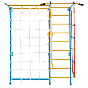 7 In 1 Kids Indoor Gym Playground Swedish Wall Ladder for Solid Wall-Yellow view 4