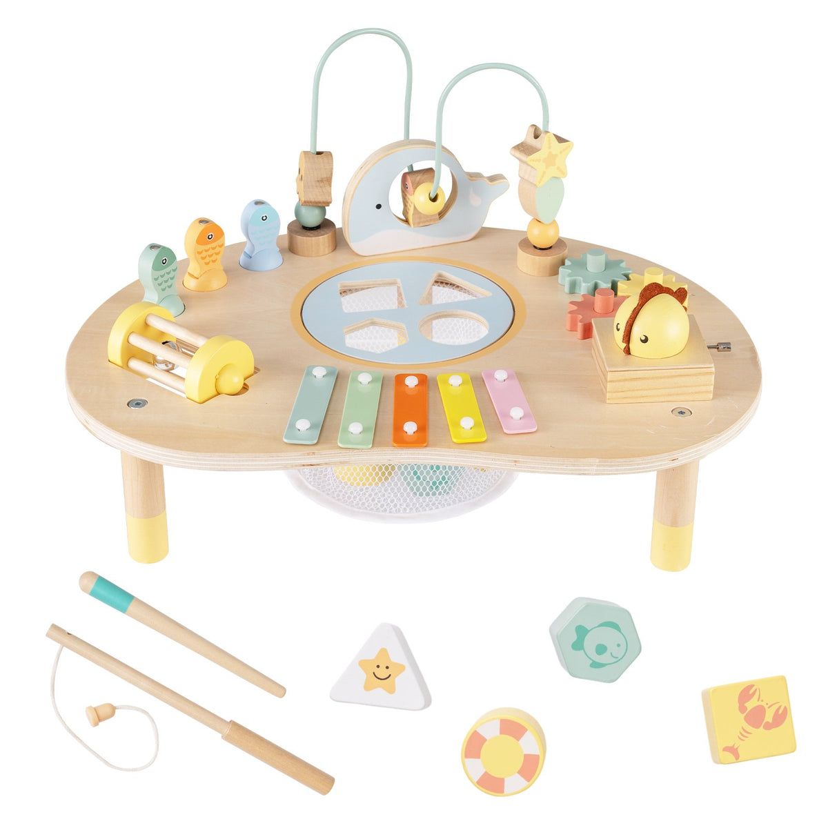 7-in-1 Toddler Activity Table Montessori Sensory Toy for 12 Month+ Wooden Musical Play Table view 4