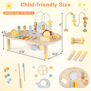 7-in-1 Toddler Activity Table Montessori Sensory Toy for 12 Month+ Wooden Musical Play Table view 5