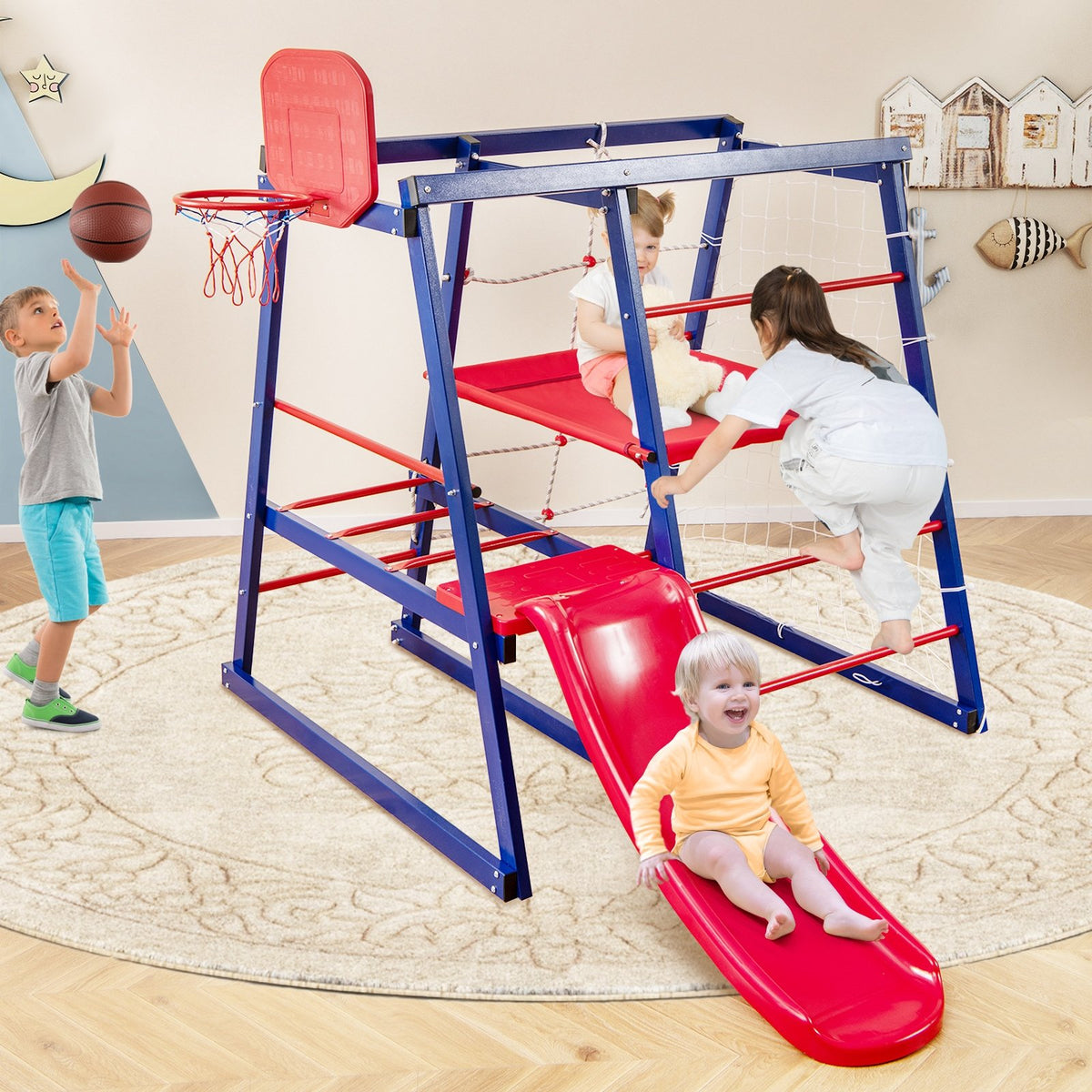 7-In-1 Metal Toddler Climbing Toys for 3-7 Years Old view 2