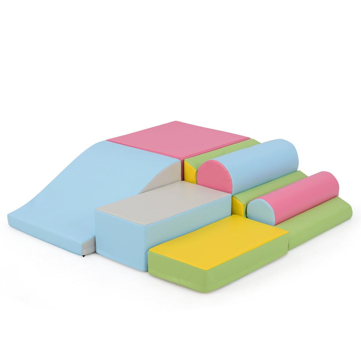 7-Piece Foam Blocks for Toddlers Soft Climbing Toys Indoor Play for Babies-Pink view 4