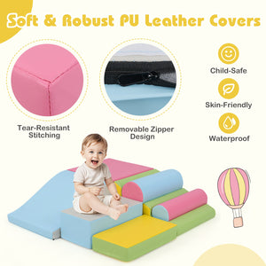 7-Piece Foam Blocks for Toddlers Soft Climbing Toys Indoor Play for Babies-Pink view 8