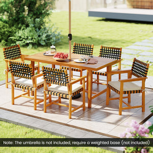 7-Piece Patio Dining Set for 6 People Farmhouse Furniture view 3