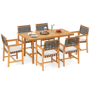 7-Piece Patio Dining Set for 6 People Farmhouse Furniture view 4