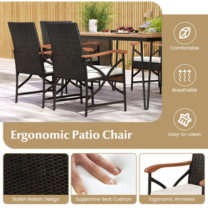7 Pieces Outdoor Dining Furniture Set for Porch Backyard Garden Poolside view 4