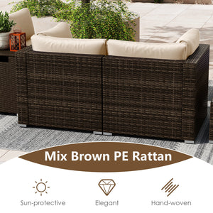 7 Pieces Outdoor Furniture Set with 32 Inch Fire Pit Table and Propane Tank Cover-White view 8