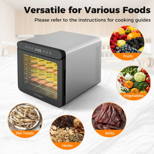 7 Stainless Steel Trays Dryer with 1-24H Timer and 30-75℃ Temperature-Silver view 8