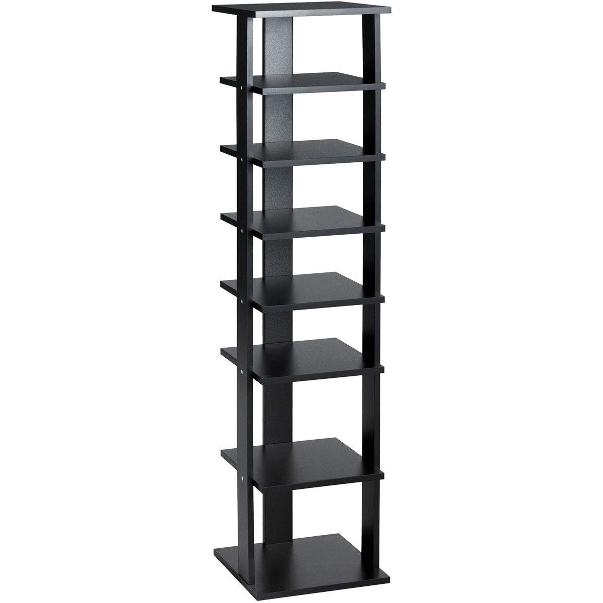 7-Tier Shoe Rack Practical Free Standing Shelves Storage Shelves-Black view 4