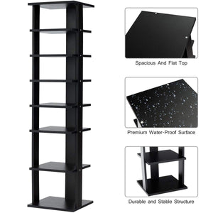 7-Tier Shoe Rack Practical Free Standing Shelves Storage Shelves-Black view 7