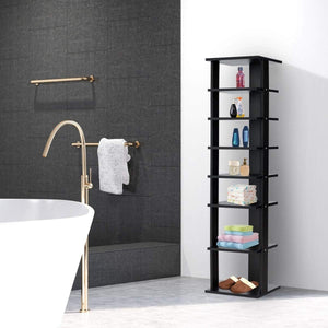 7-Tier Shoe Rack Practical Free Standing Shelves Storage Shelves-Black view 8