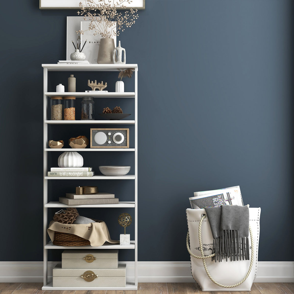 7 Tiers Vertical Shoe Rack for Front Door-White view 2