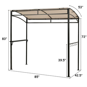 7 x 4.5 Feet Grill Gazebo Outdoor Patio Garden BBQ Canopy Shelter-Beige view 5