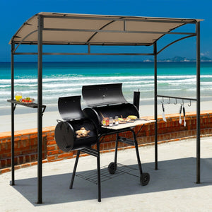 7 x 4.5 Feet Grill Gazebo Outdoor Patio Garden BBQ Canopy Shelter-Brown view 2