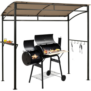 7 x 4.5 Feet Grill Gazebo Outdoor Patio Garden BBQ Canopy Shelter-Brown view 4