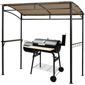 7 x 4.5 Feet Grill Gazebo Outdoor Patio Garden BBQ Canopy Shelter-Brown view 6