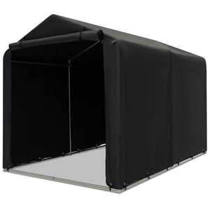 7 x 5.2FT Storage Shelter Outdoor Bike Tent with Waterproof Cover and Zipper Door-Gray view 4
