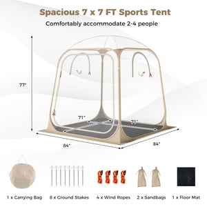 7 x 7 FT Pop Up Sports Tent Clear Bubble Tent All-Weather Waterproof Pod with Sealed Floor view 4