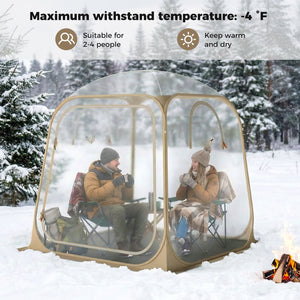 7 x 7 FT Pop Up Sports Tent Clear Bubble Tent All-Weather Waterproof Pod with Sealed Floor view 5