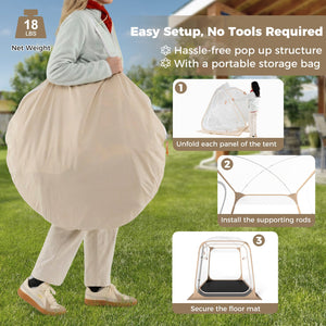 7 x 7 FT Pop Up Sports Tent Clear Bubble Tent All-Weather Waterproof Pod with Sealed Floor view 8