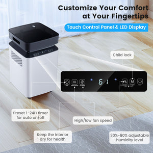 70/90 Pint 4500/6000 Sq. Ft Dehumidifier with Continuous and Auto Mode-90 Pints view 7