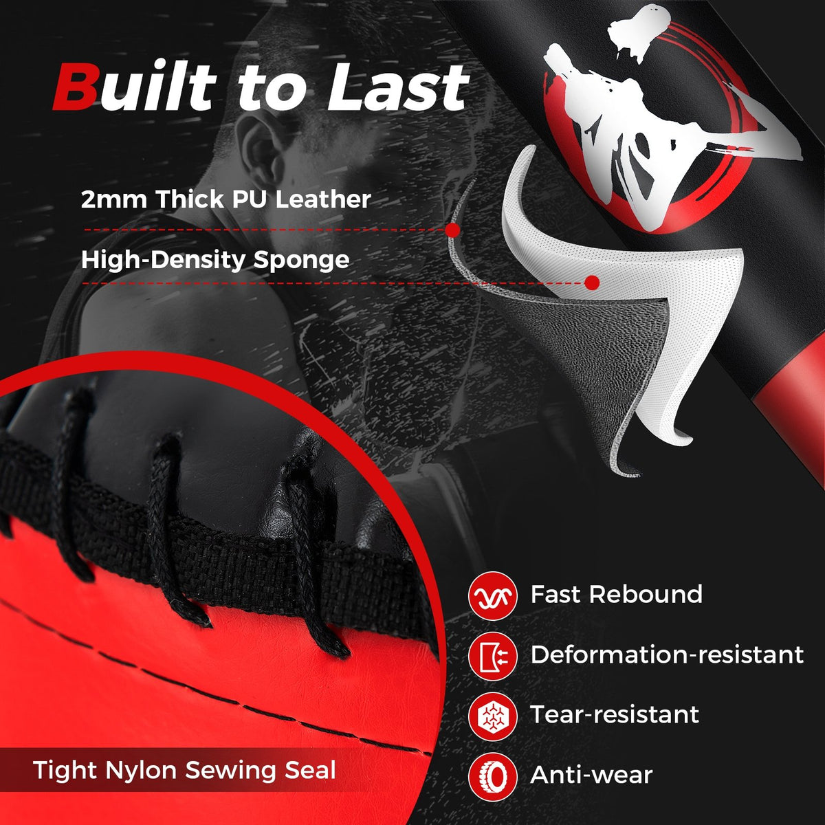 70 Inch Freestanding Punching Bag with Fillable Base 12 Suction Cups and Shock Absorbers view 7