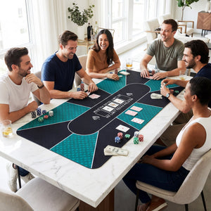 70 x 35 Inch Poker Table Top with Water-repellent Surface for 10-Player-Green view 3
