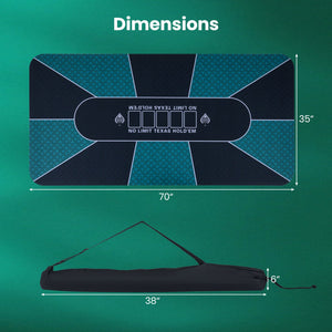 70 x 35 Inch Poker Table Top with Water-repellent Surface for 10-Player-Green view 5