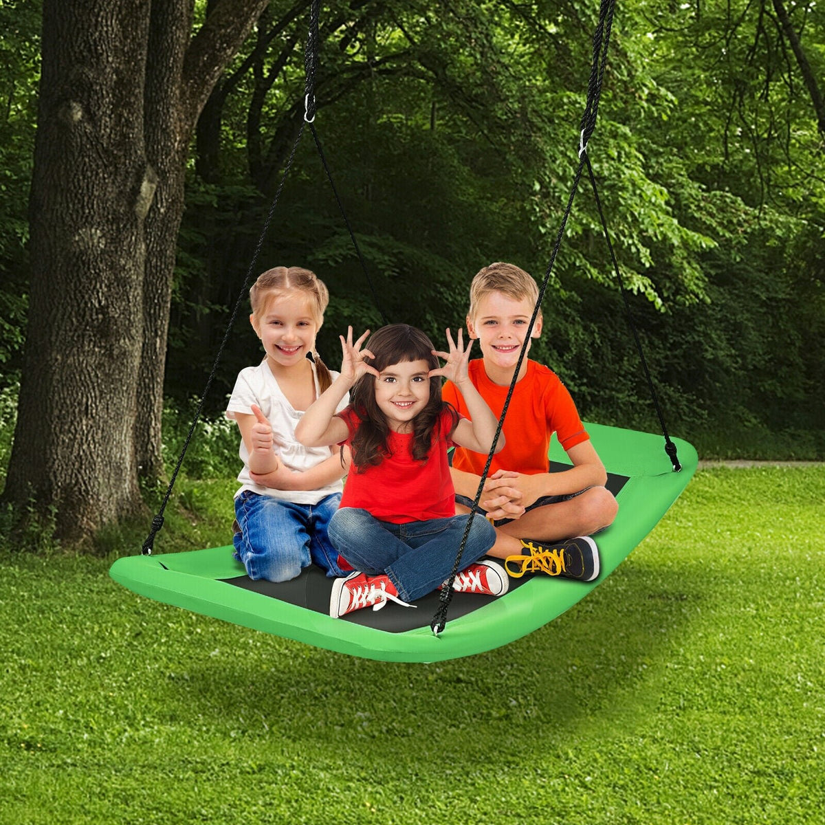 700lb Giant 60 Inch Platform Tree Swing for Kids and Adults-Green view 2