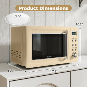 700W Retro Countertop Microwave Oven with 5 Micro Power and Auto Cooking Function-Cream White view 5