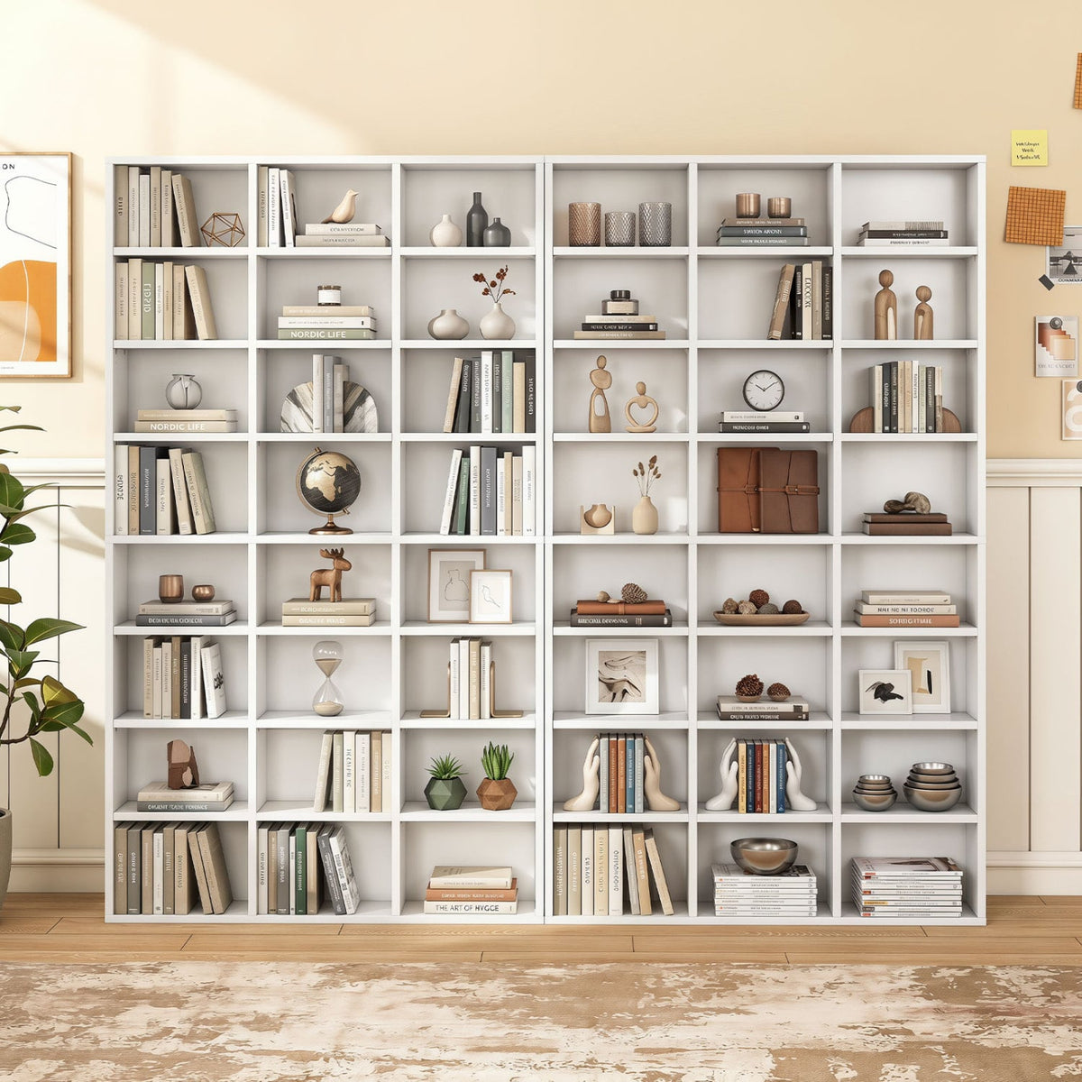 70 Inch Tall Bookshelf 24 Cube Storage Organizer with Adjustable Shelves view 3