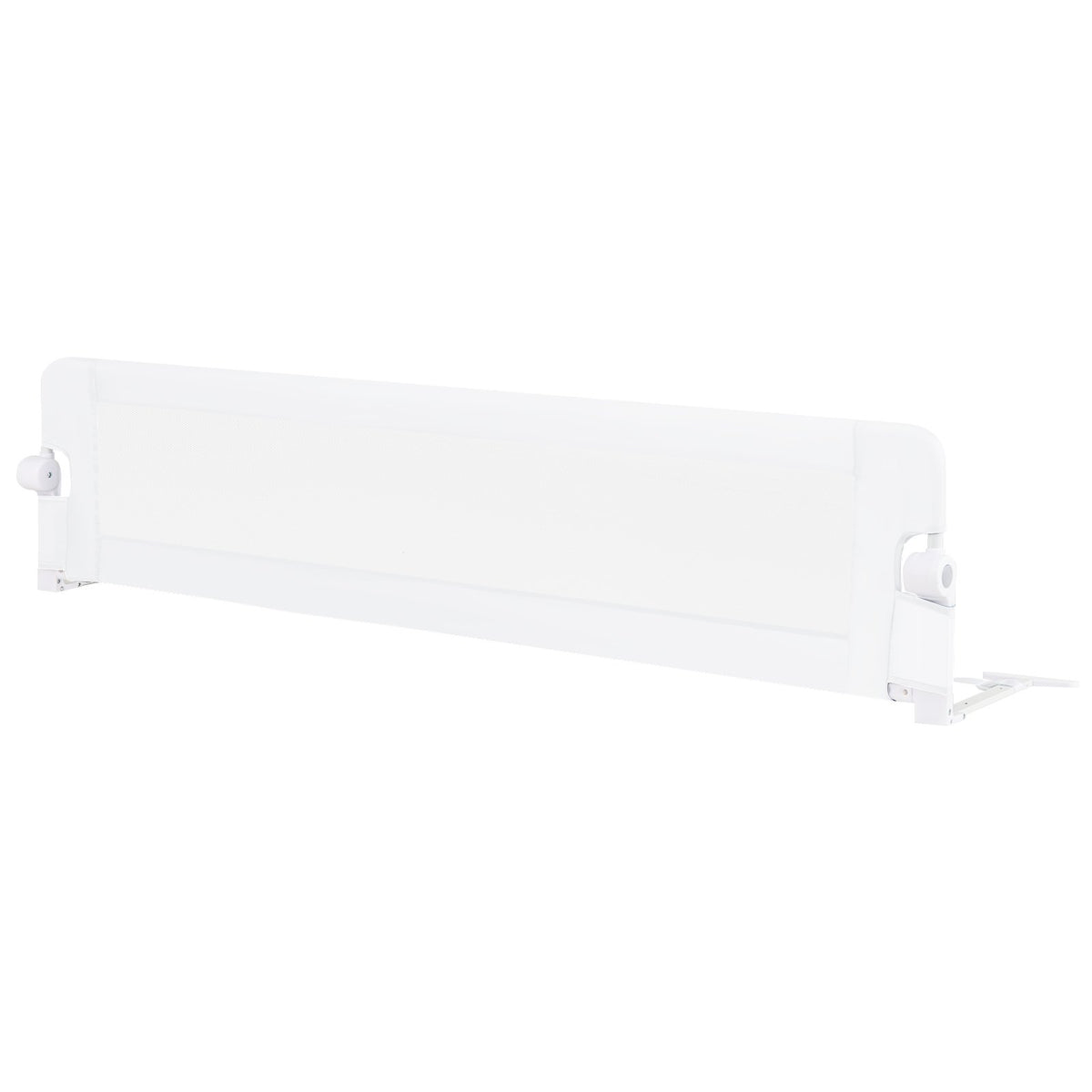71-Inch Foldable Bed Rail Swing Down Baby Bed Guard Rail with Adjustable Safety Strap-White